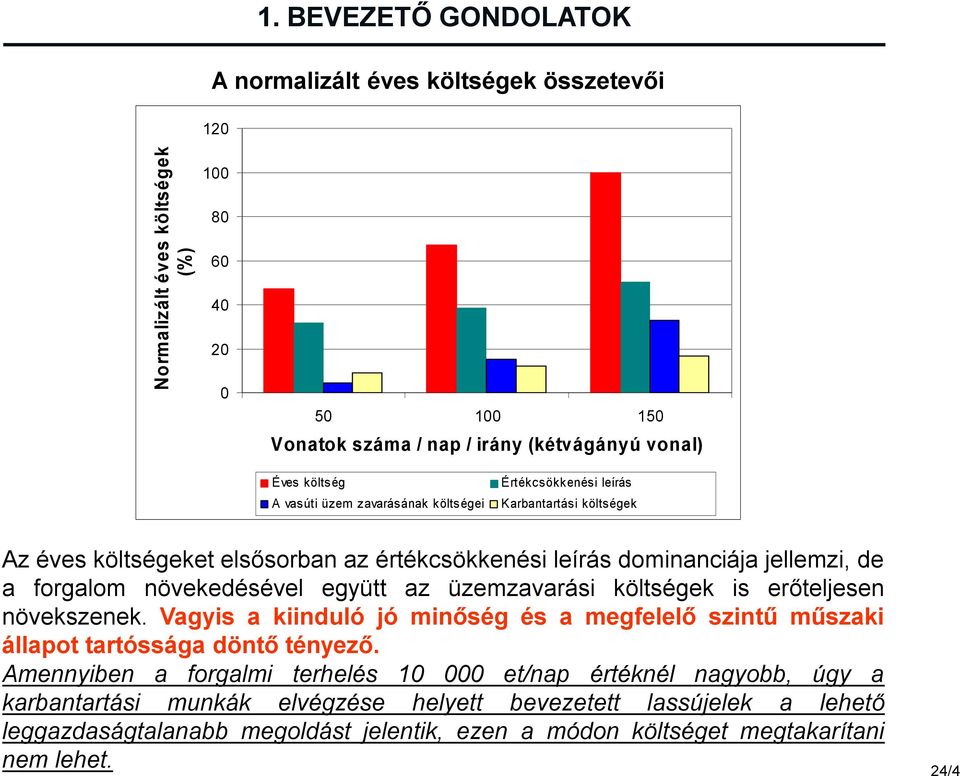 együtt az üzemzavarási költségek is erőteljesen növekszenek. Vagyis a kiinduló jó minőség és a megfelelő szintű műszaki állapot tartóssága döntő tényező.