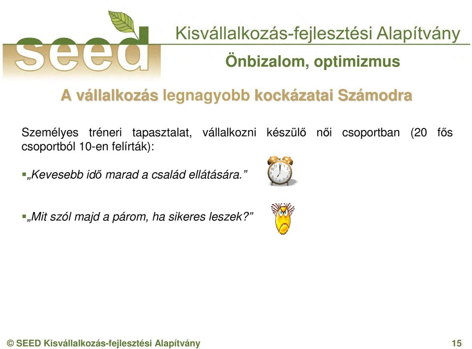 csoportból 10-en felírták): Kevesebb idő marad a család ellátására.