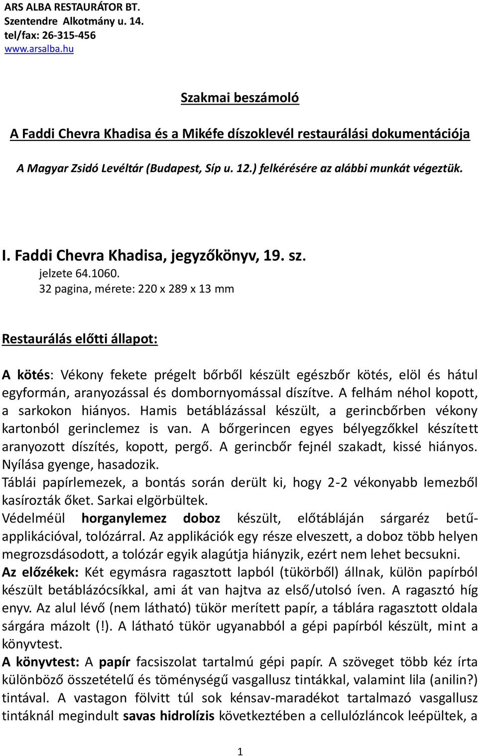 Faddi Chevra Khadisa, jegyzőkönyv, 19. sz. jelzete 64.1060.