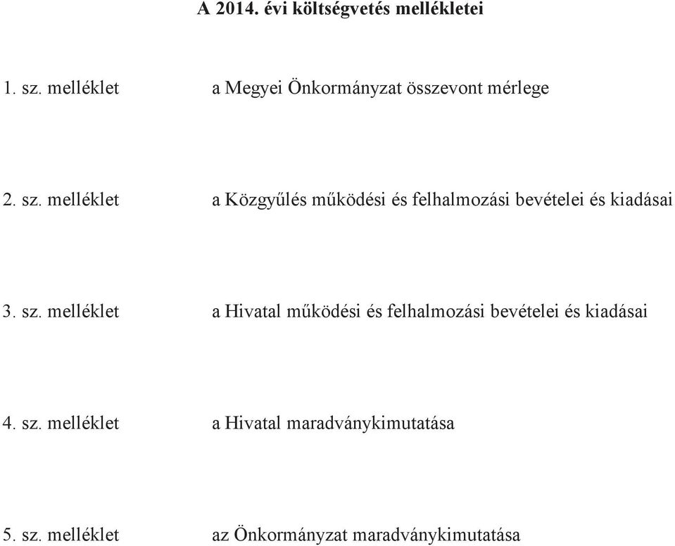 melléklet a Közgylés mködési és felhalmozási bevételei és kiadásai 3. sz.