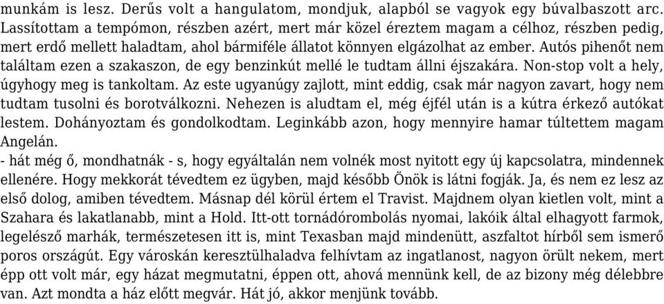 Autós pihenőt nem találtam ezen a szakaszon, de egy benzinkút mellé le tudtam állni éjszakára. Non-stop volt a hely, úgyhogy meg is tankoltam.