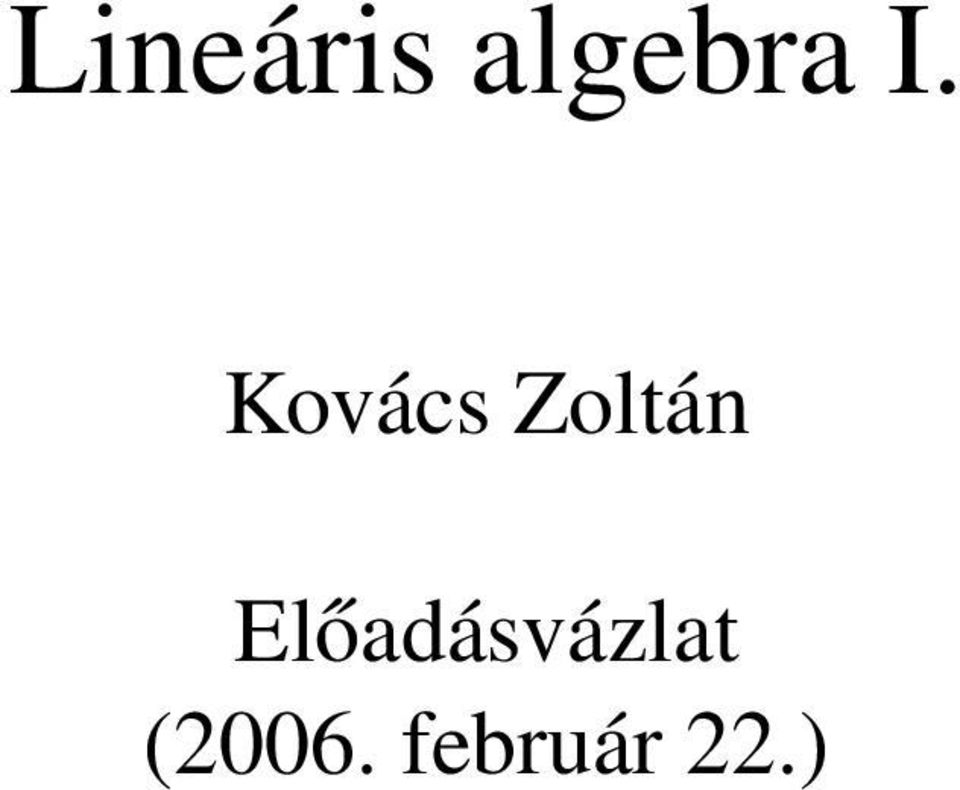 Előadásvázlat