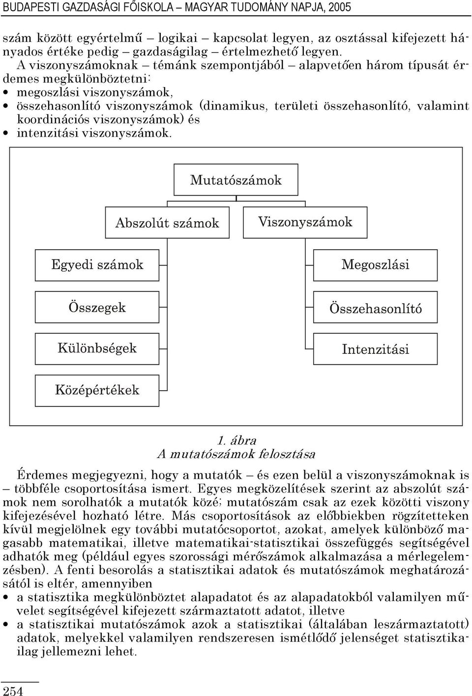 koordinációs viszonyszámok) és intenzitási viszonyszámok.. ábra A mutatószámok felosztása Érdemes megjegyezni, hogy a mutatók és ezen belül a viszonyszámoknak is többféle csoportosítása ismert.