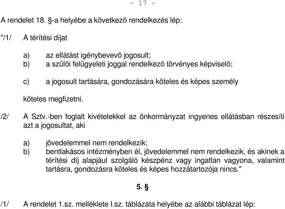 jogosult tartására, gondozására köteles és képes személy köteles megfizetni. /2/ A Sztv.