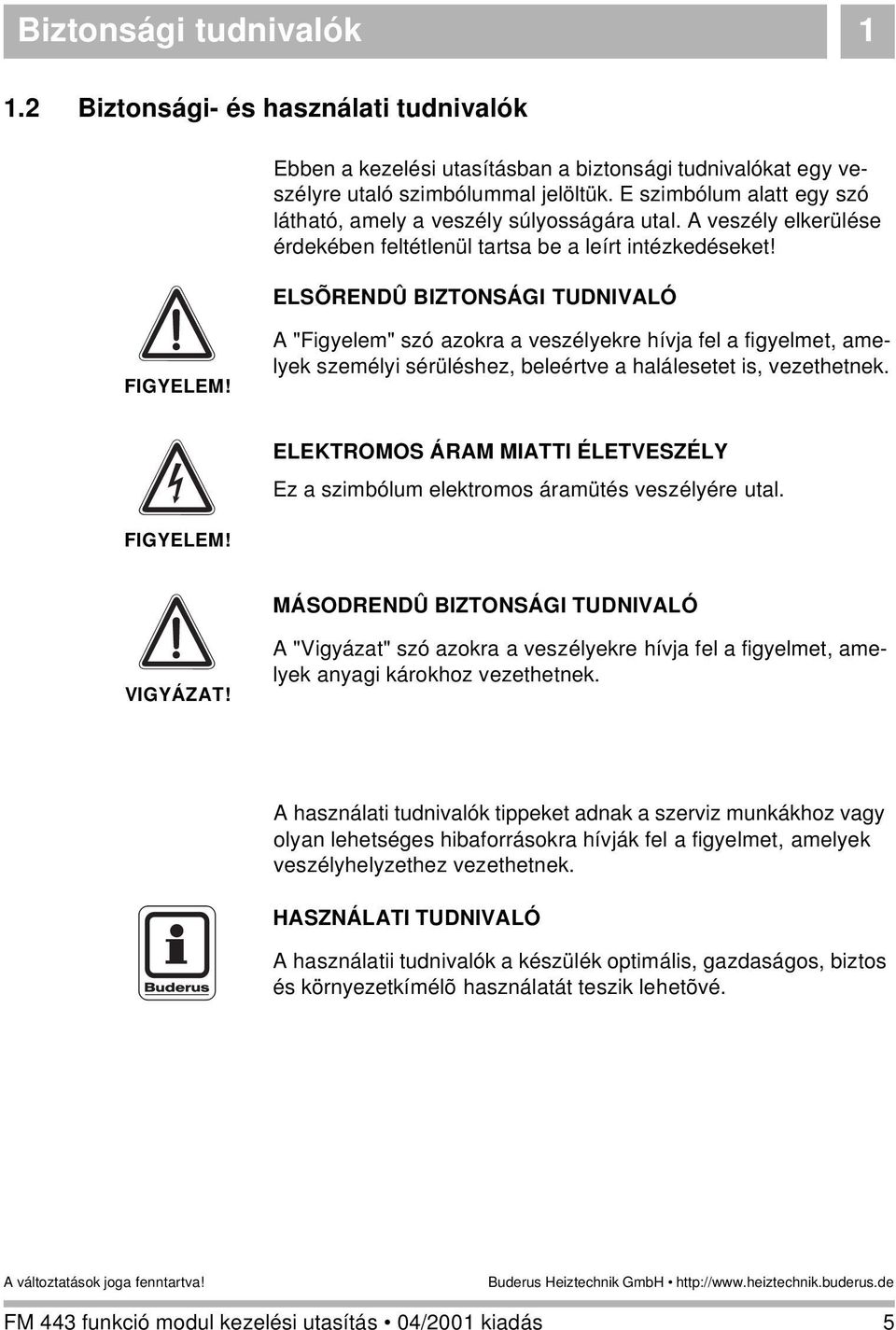 A "Figyelem" szó azokra a veszélyekre hívja fel a figyelmet, amelyek személyi sérüléshez, beleértve a halálesetet is, vezethetnek.