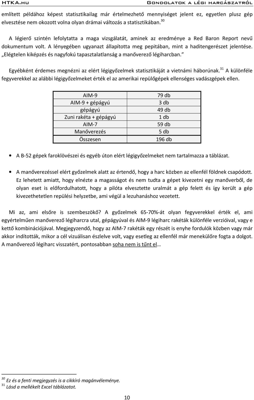 Elégtelen kiképzés és nagyfokú tapasztalatlanság a manőverező légiharcban. Egyébként érdemes megnézni az elért légigyőzelmek statisztikáját a vietnámi háborúnak.