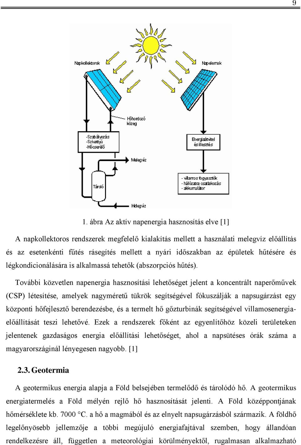 További közvetlen napenergia hasznosítási lehetőséget jelent a koncentrált naperőművek (CSP) létesítése, amelyek nagyméretű tükrök segítségével fókuszálják a napsugárzást egy központi hőfejlesztő