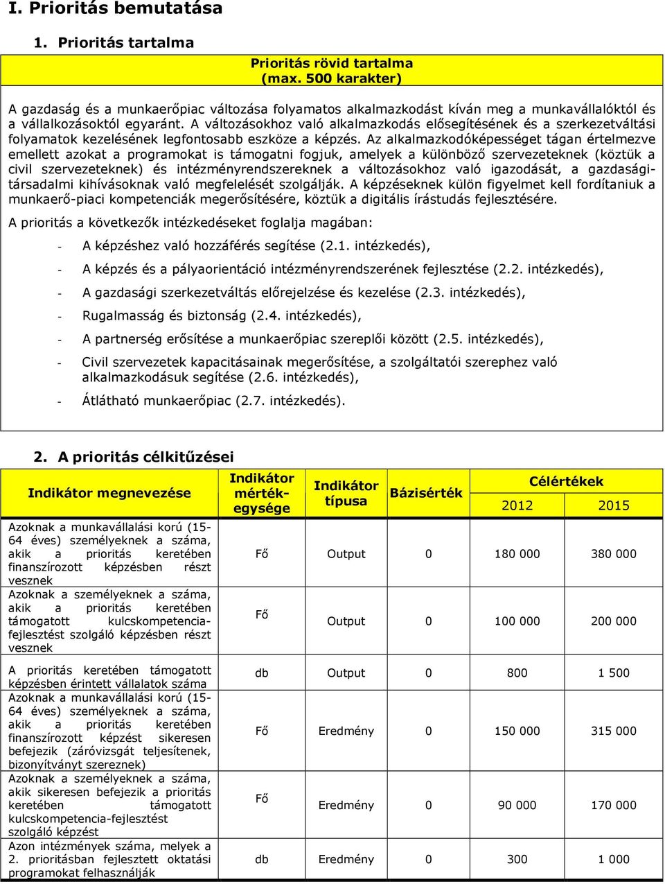 A változásokhoz való alkalmazkodás elısegítésének és a szerkezetváltási folyamatok kezelésének legfontosabb eszköze a képzés.