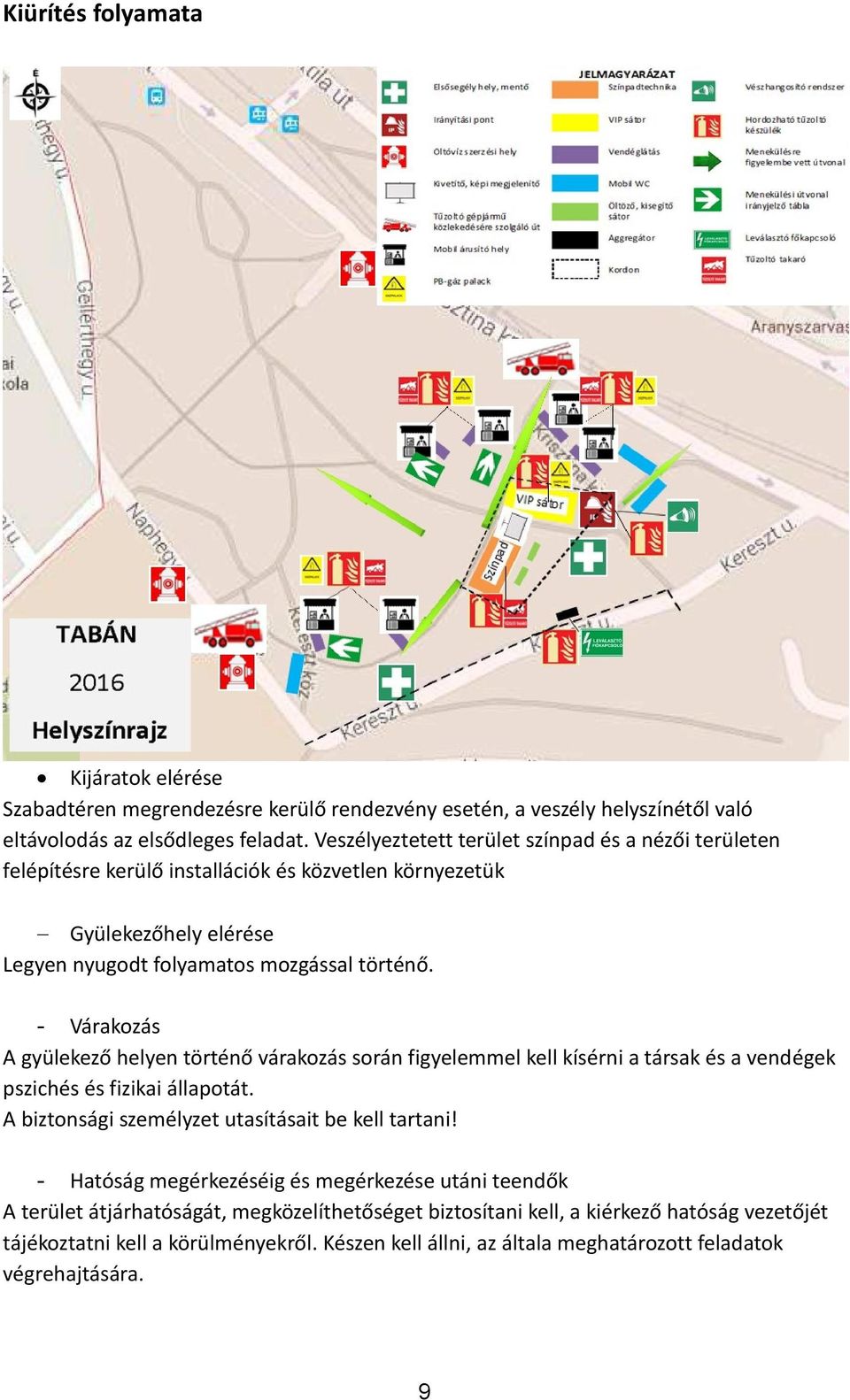 - Várakozás A gyülekező helyen történő várakozás során figyelemmel kell kísérni a társak és a vendégek pszichés és fizikai állapotát. A biztonsági személyzet utasításait be kell tartani!