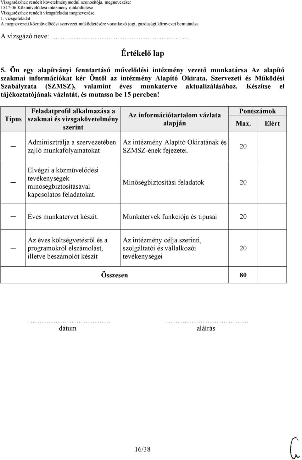 munkaterve aktualizálásához. Készítse el tájékoztatójának vázlatát, és mutassa be 15 percben!