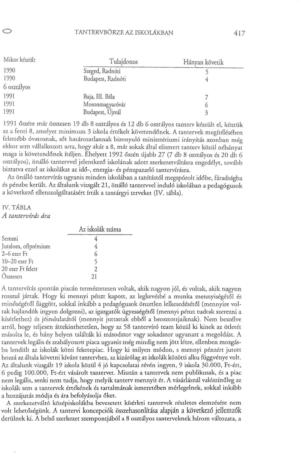 jelentkező iskolának adott szerkez~tváltásra '-HI"'-'-IIClV bíztatva ezzel az iskolákat az - energia- és pénzpazarló tantervírásra.