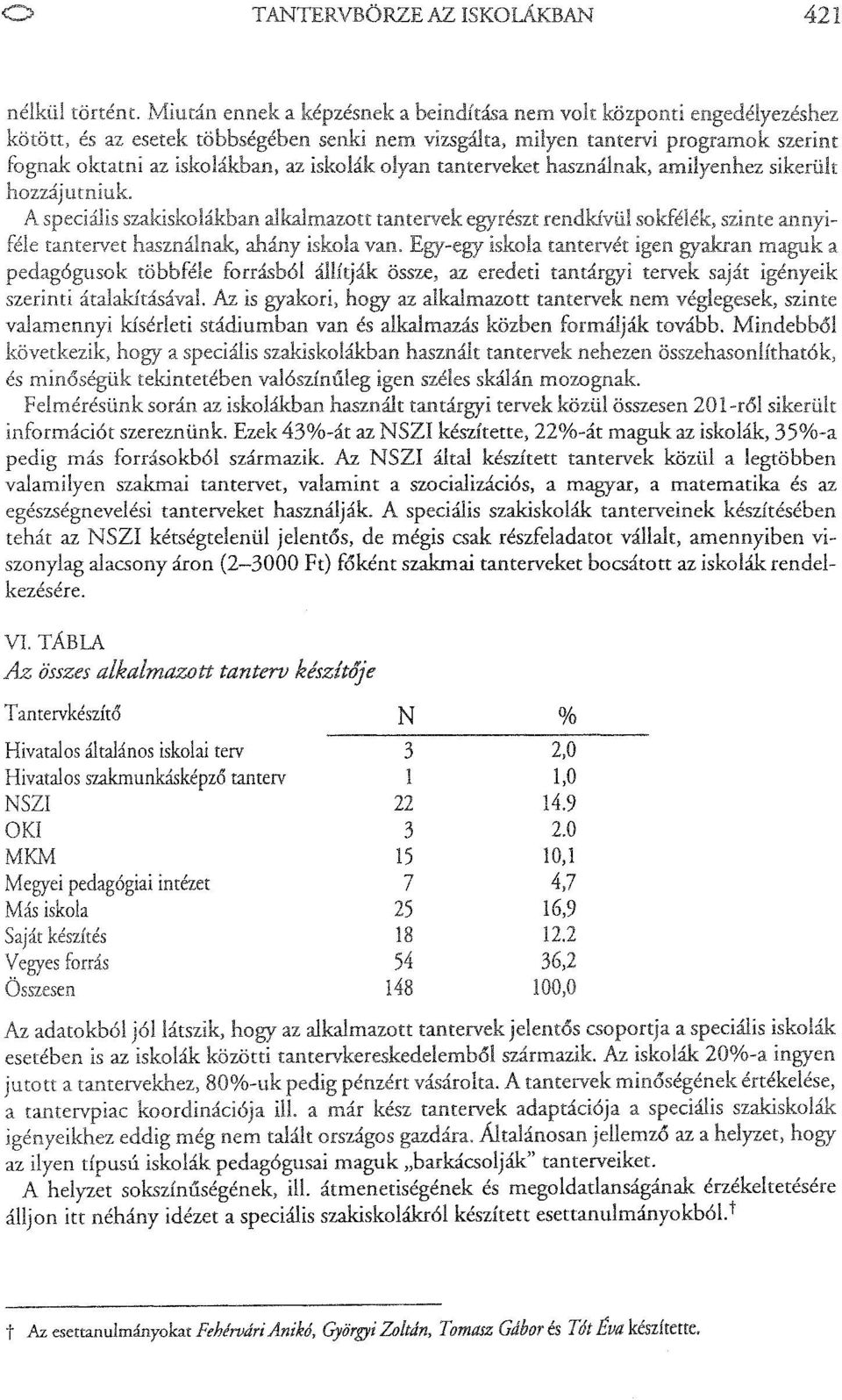 Az is az alkalmazott t~r,tplmplr kísérleti van és közben hogy a speciális szakiskolákban használt tantervek nehezen összehasonlíthatók, és minőségük tekintetében valószínűleg igen széles skálán