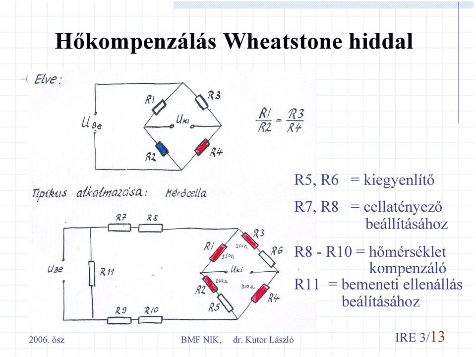 beállításához R8 - R10 = hőmérséklet