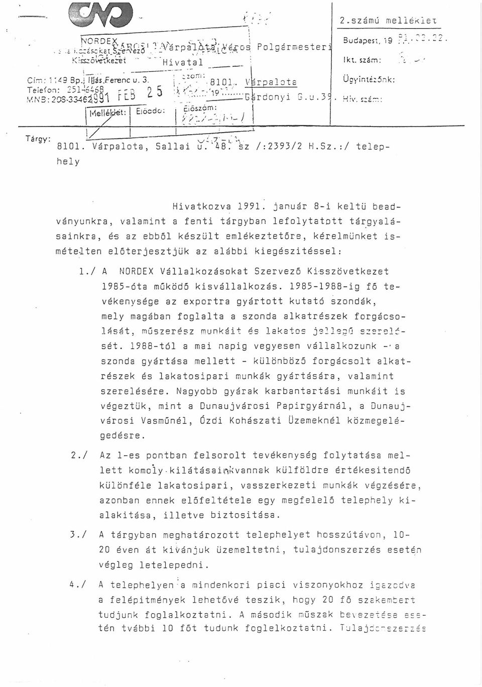 / A NORDEX Vállalkozásokat Szervező Kisszövetkezet 1985-óta működő kisvállalkozás.