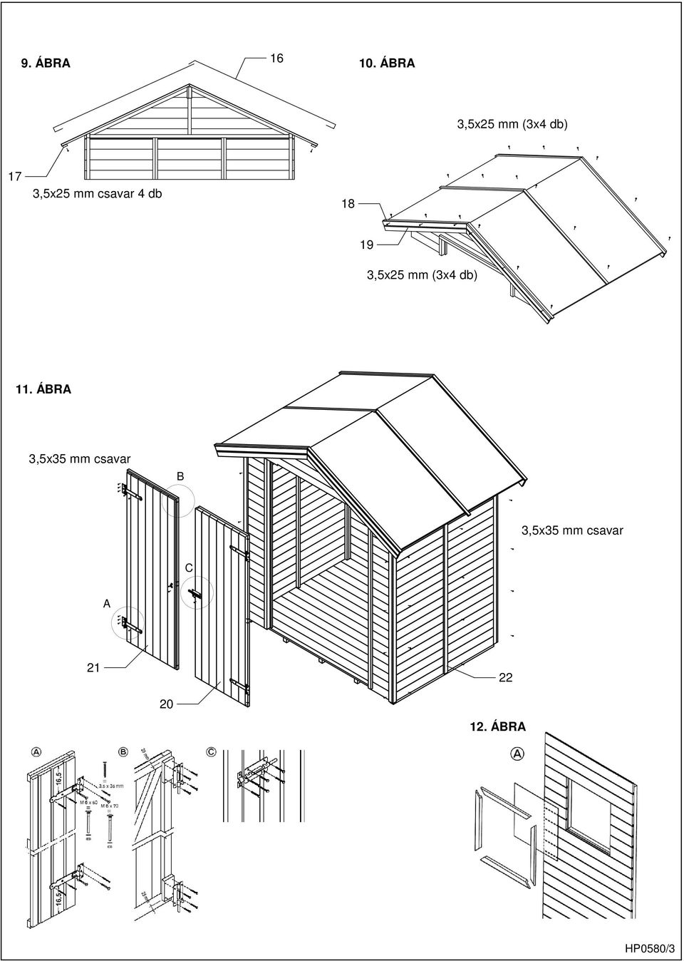 csavar 4 db 18 19 3,5x25 mm (3x4 db) 11.