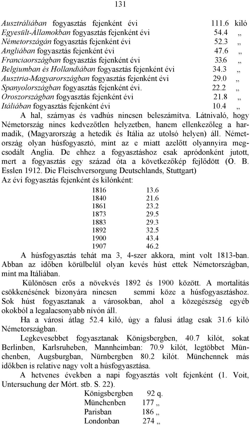 0 Spanyolországban fogyasztás fejenként évi. 22.2 Oroszországban fogyasztás fejenként évi 21.8 Itáliában fogyasztás fejenként évi 10.4 A hal, szárnyas és vadhús nincsen beleszámítva.