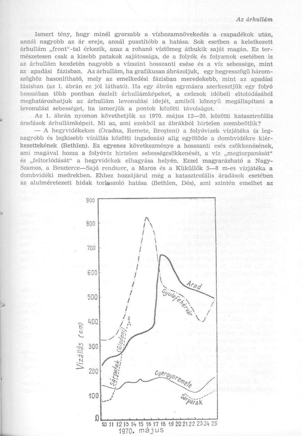 Ez természetesen csak a kisebb patakok sajátossága, de a folyók és folyamok esetében is az árhullám kezdetén nagyobb a vízszint hosszanti esése és a víz sebessége, mint az apadási fázisban.