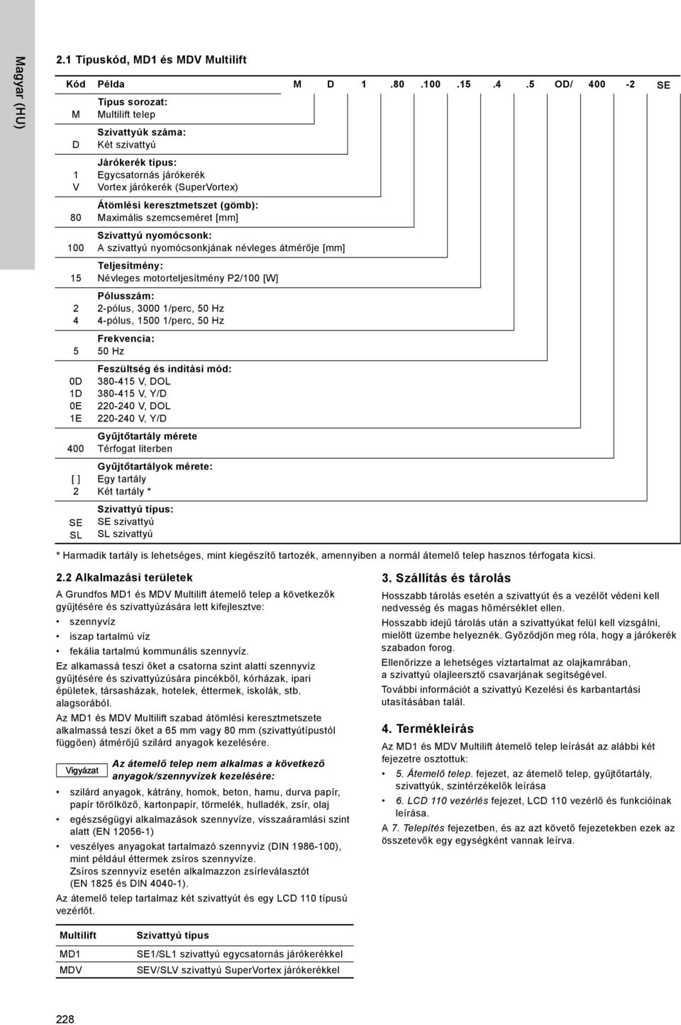 keresztmetszet (gömb): Maximális szemcseméret [mm] Szivattyú nyomócsonk: A szivattyú nyomócsonkjának névleges átmérője [mm] Teljesítmény: Névleges motorteljesítmény P/00 [W] Pólusszám: -pólus, 3000