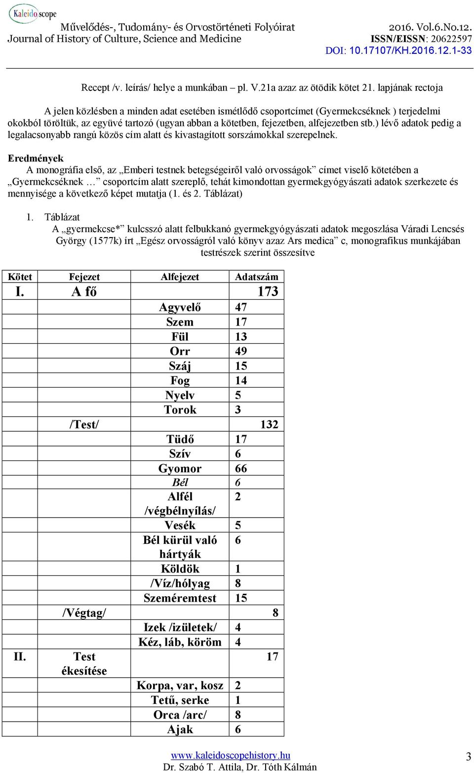 ) lévő adatok pedig a legalacsonyabb rangú közös cím alatt és kivastagított sorszámokkal szerepelnek.