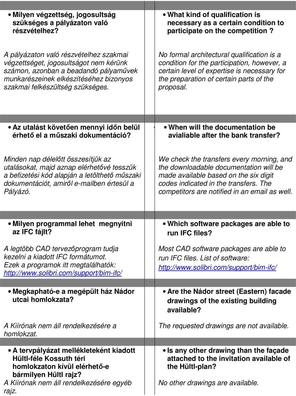 No formal architectural qualification is a condition for the participation, however, a certain level of expertise is necessary for the preparation of certain parts of the proposal.