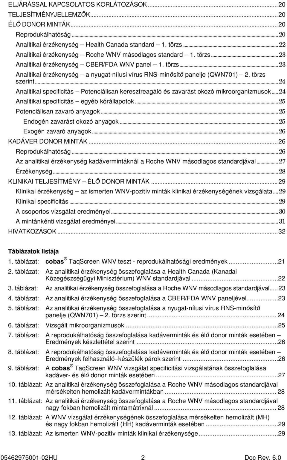 törzs szerint... 24 Analitikai specificitás Potenciálisan keresztreagáló és zavarást okozó mikroorganizmusok... 24 Analitikai specificitás egyéb kórállapotok... 25 Potenciálisan zavaró anyagok.