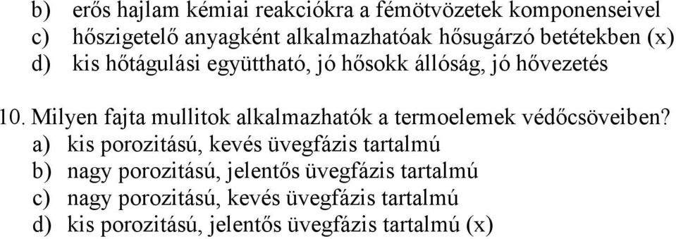 Milyen fajta mullitok alkalmazhatók a termoelemek védőcsöveiben?