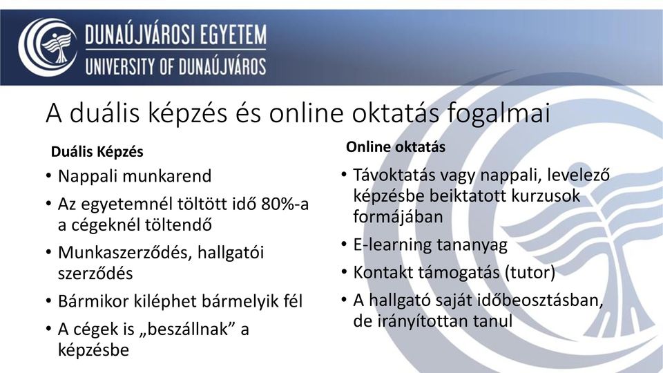 beszállnak a képzésbe Online oktatás Távoktatás vagy nappali, levelező képzésbe beiktatott kurzusok