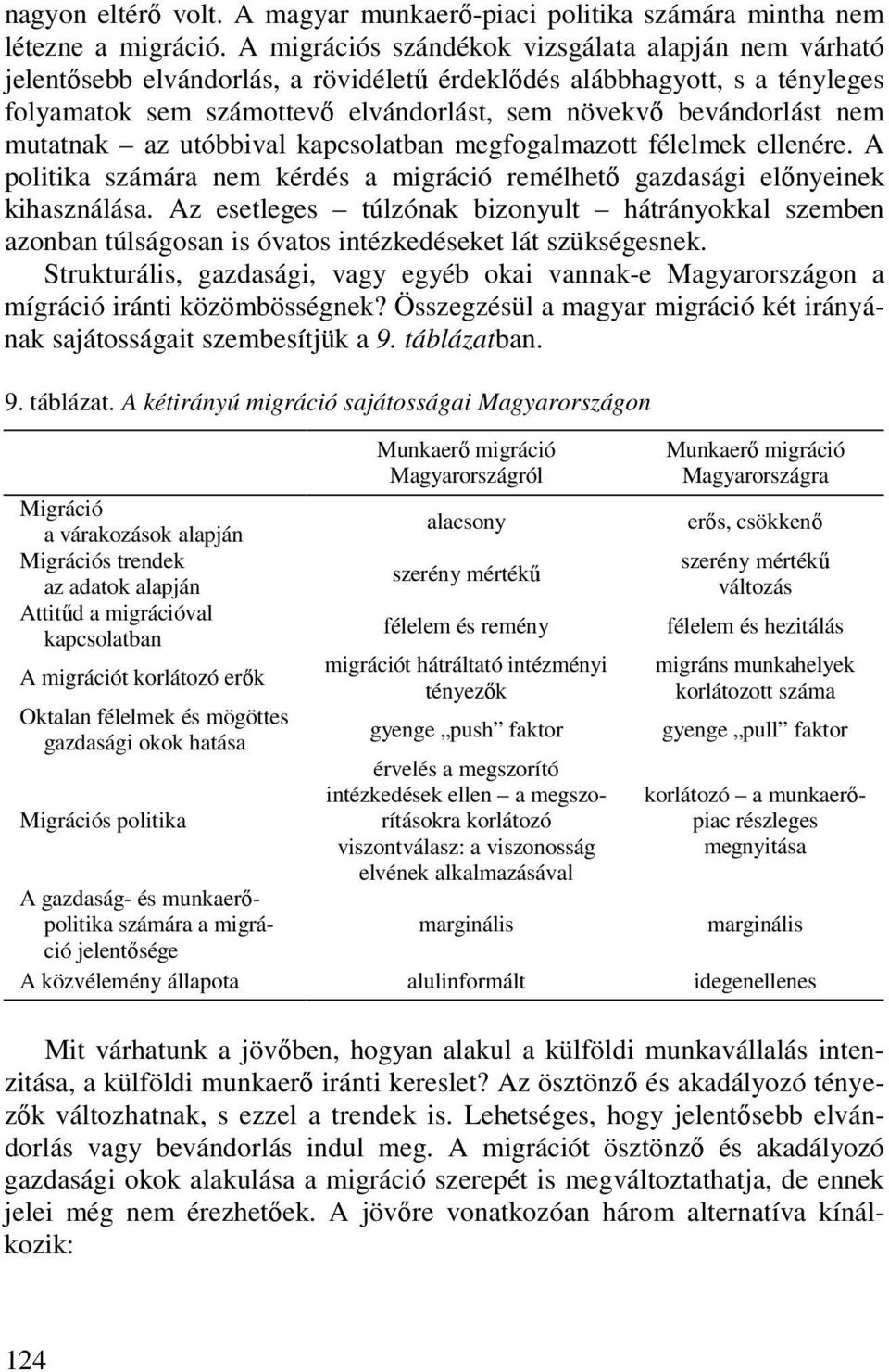 mutatnak az utóbbival kapcsolatban megfogalmazott félelmek ellenére. A politika számára nem kérdés a migráció remélhetı gazdasági elınyeinek kihasználása.