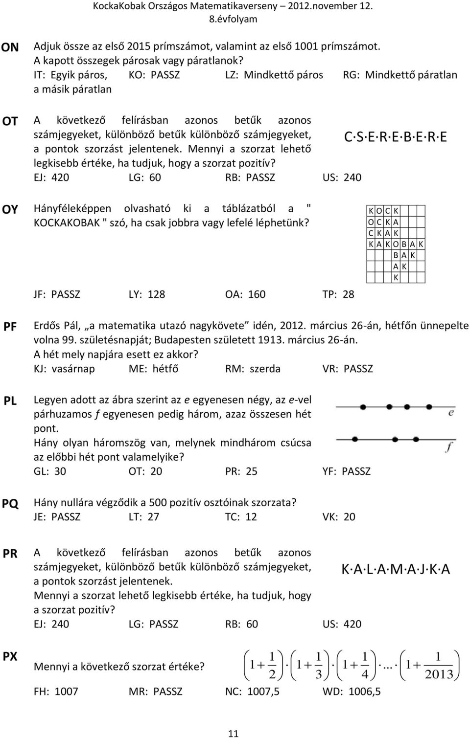 szorzást jelentenek. Mennyi a szorzat lehető legkisebb értéke, ha tudjuk, hogy a szorzat pozitív?