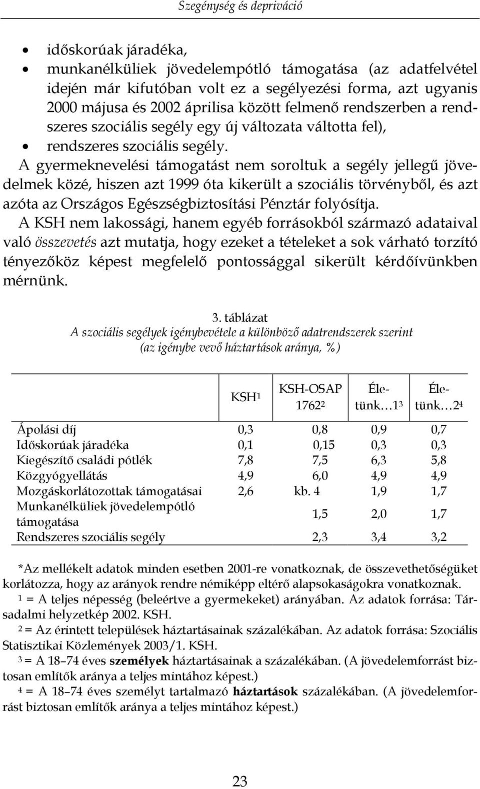 A gyermeknevelési támogatást nem soroltuk a segély jellegű jövedelmek közé, hiszen azt 1999 óta kikerült a szociális törvényből, és azt azóta az Országos Egészségbiztosítási Pénztár folyósítja.