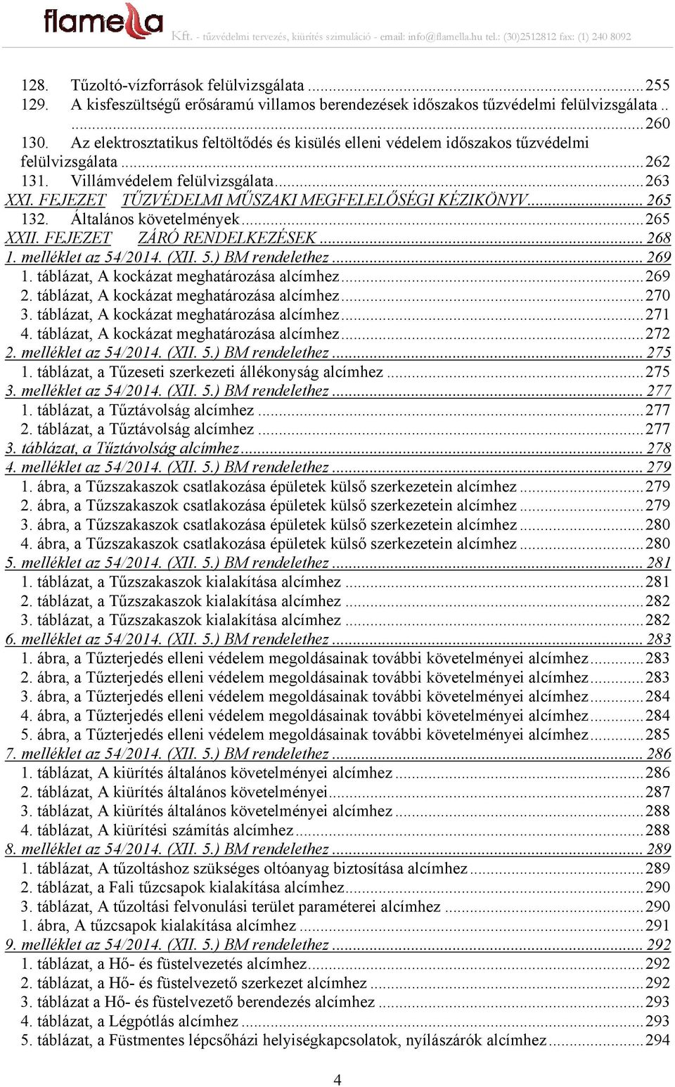 .. 265 132. Általános követelmények... 265 XXII. FEJEZET ZÁRÓ RENDELKEZÉSEK... 268 1. melléklet az 54/2014. (XII. 5.) BM rendelethez... 269 1. táblázat, A kockázat meghatározása alcímhez... 269 2.