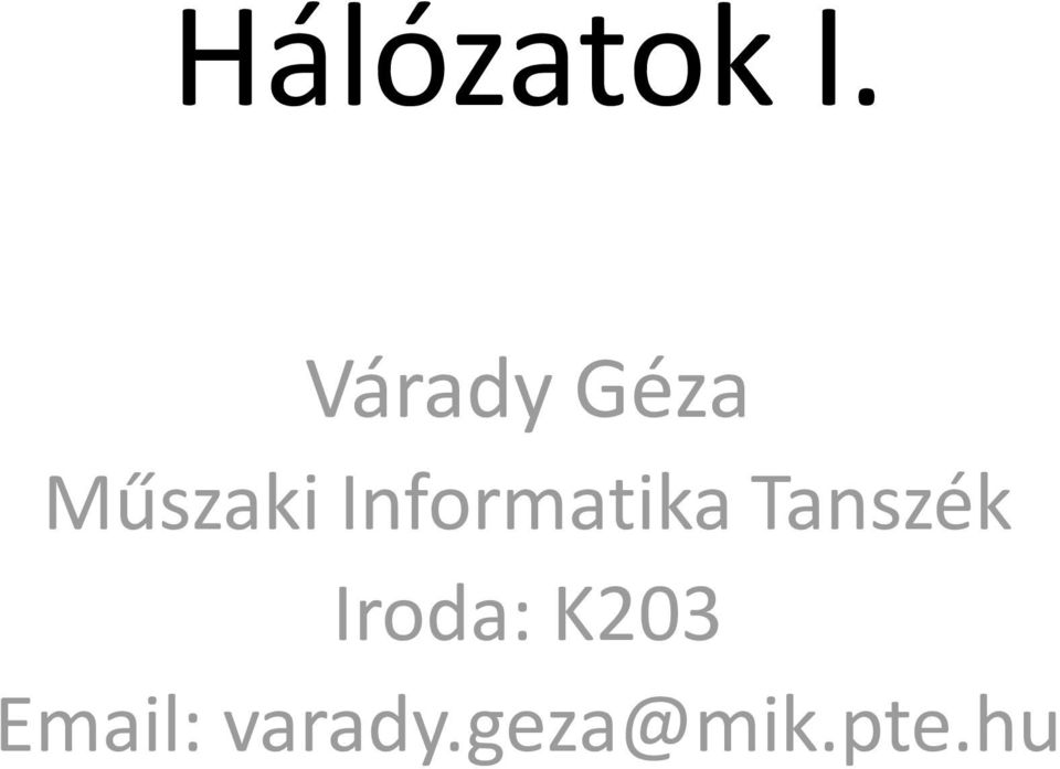 Informatika Tanszék