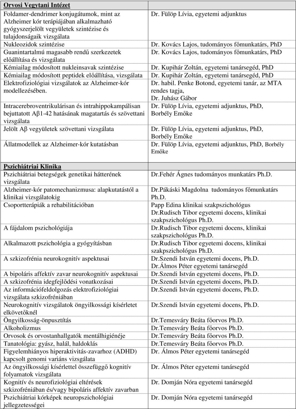 az Alzheimer-kór modellezésében.