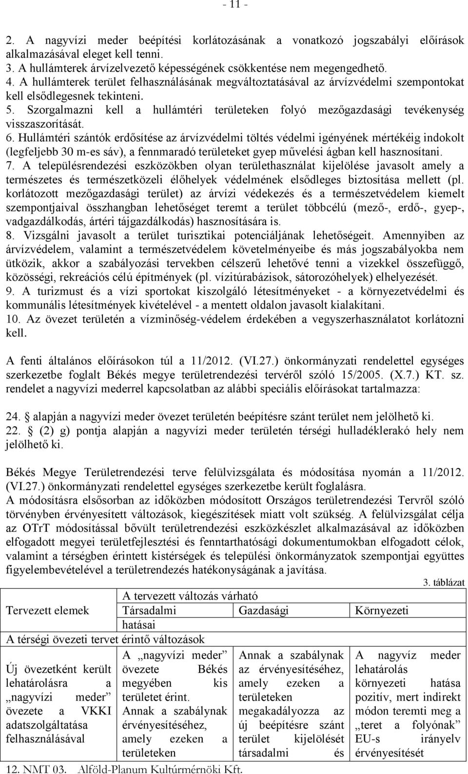 Szorgalmazni kell a hullámtéri területeken folyó mezőgazdasági tevékenység visszaszorítását. 6.