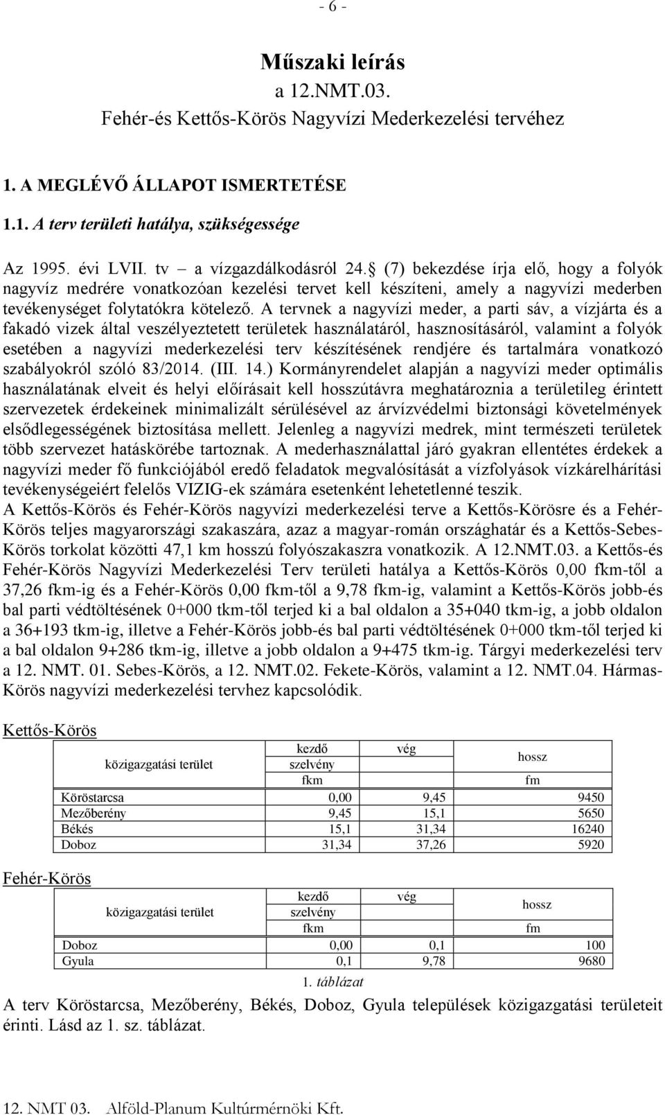 A tervnek a nagyvízi meder, a parti sáv, a vízjárta és a fakadó vizek által veszélyeztetett területek használatáról, hasznosításáról, valamint a folyók esetében a nagyvízi mederkezelési terv