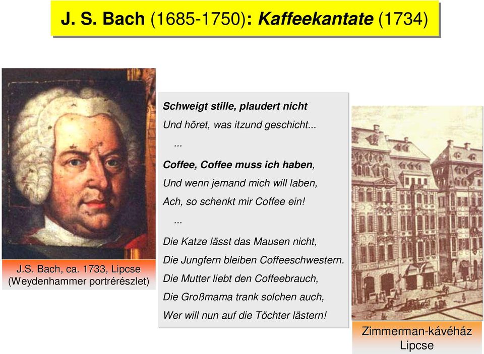 . 1733, Lipcse (Weydenhammer portrérészlet) Die Katze lässt das Mausen nicht, Die Jungfern bleiben Coffeeschwestern.