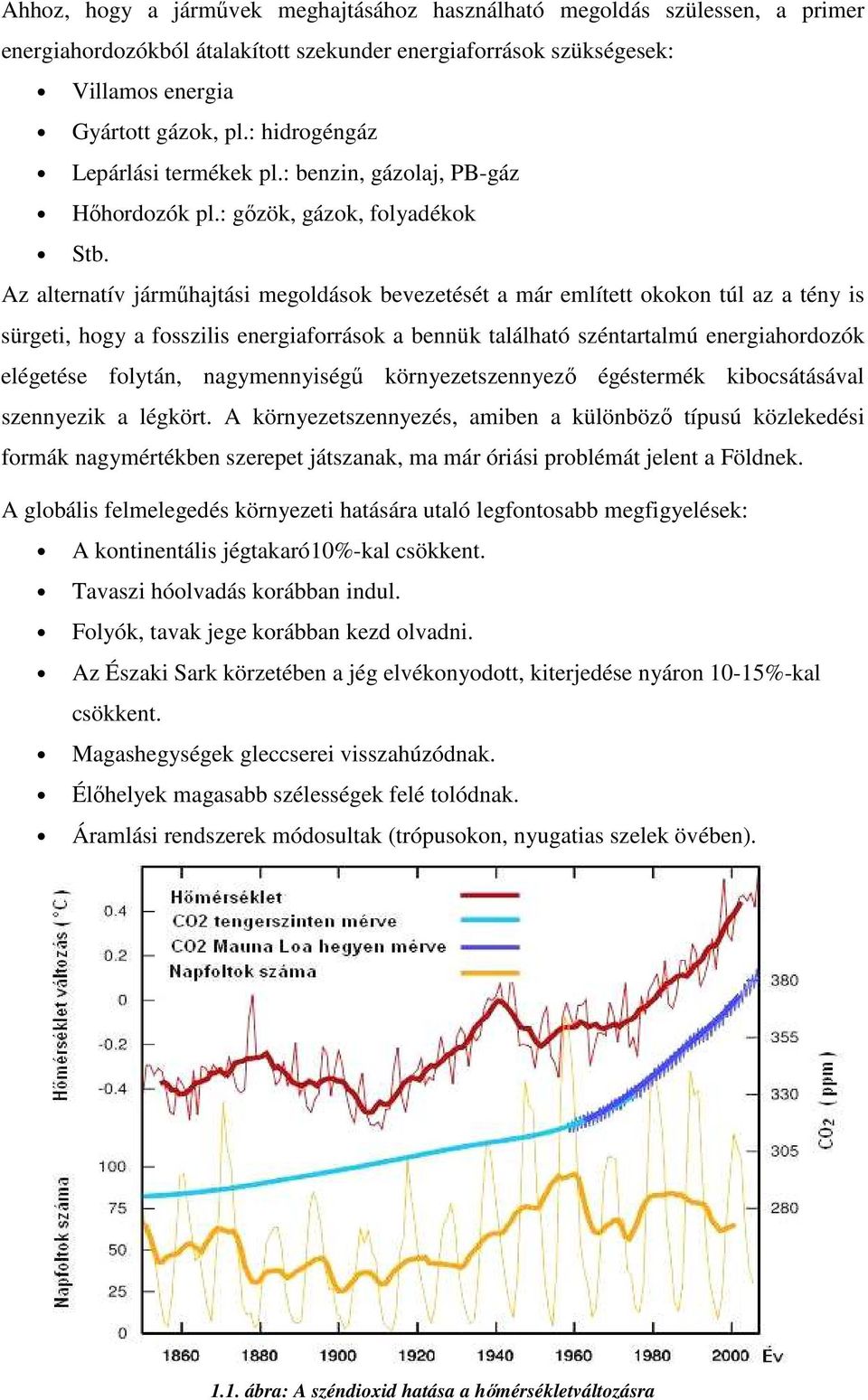 Az alternatív járműhajtási megoldások bevezetését a már említett okokon túl az a tény is sürgeti, hogy a fosszilis energiaforrások a bennük található széntartalmú energiahordozók elégetése folytán,