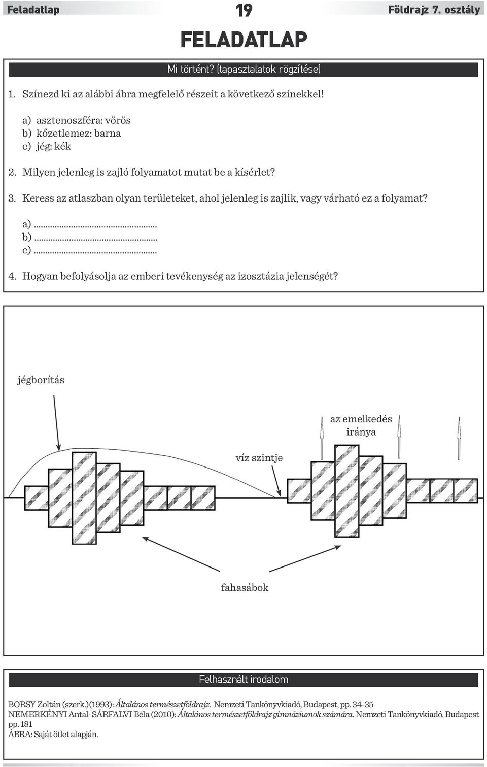 Keress az atlaszban olyan területeket, ahol jelenleg is zajlik, vagy várható ez a folyamat? a)... b)... c).... 4. Hogyan befolyásolja az emberi tevékenység az izosztázia jelenségét?