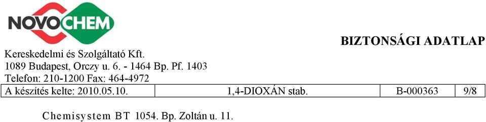 B-000363 9/8 Chemisystem