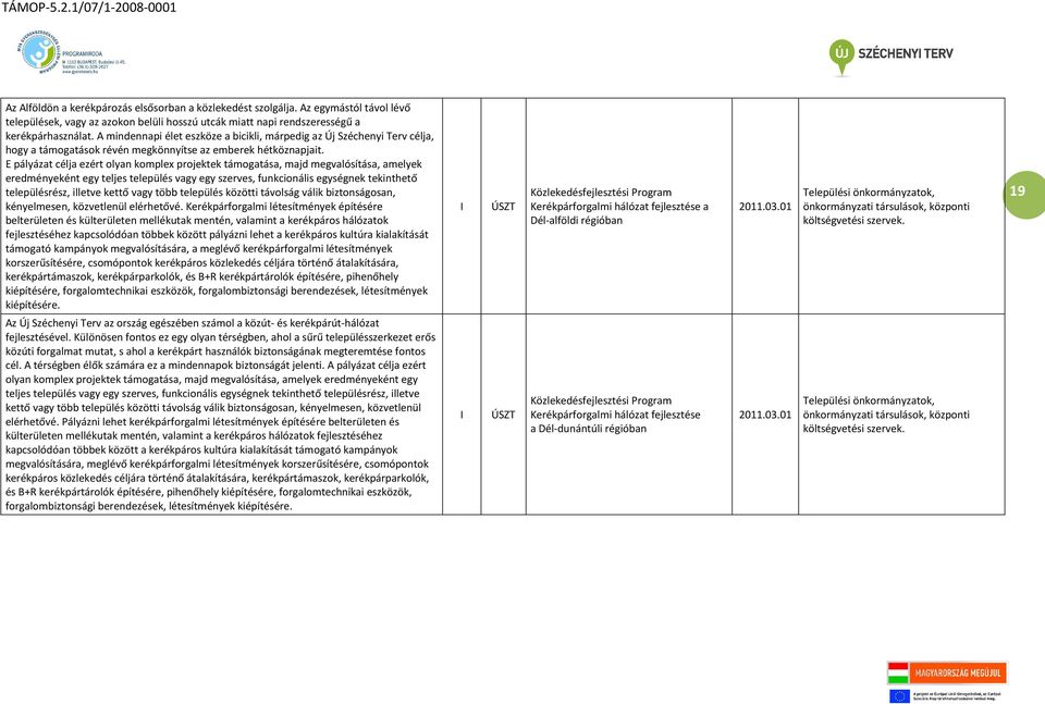 E pályázat célja ezért olyan komplex projektek támogatása, majd megvalósítása, amelyek eredményeként egy teljes település vagy egy szerves, funkcionális egységnek tekinthető településrész, illetve