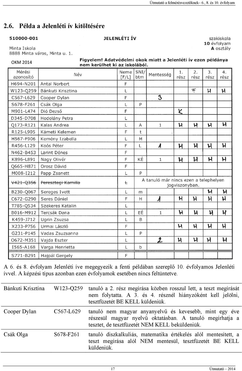résznél hiányzóként kell jelölni, tesztfüzetét BE KELL küldeniük. Cooper Dylan C567-L629 tanuló nem magyar anyanyelvű és kevesebb, mint egy éve részesül magyar nyelvű oktatásban.