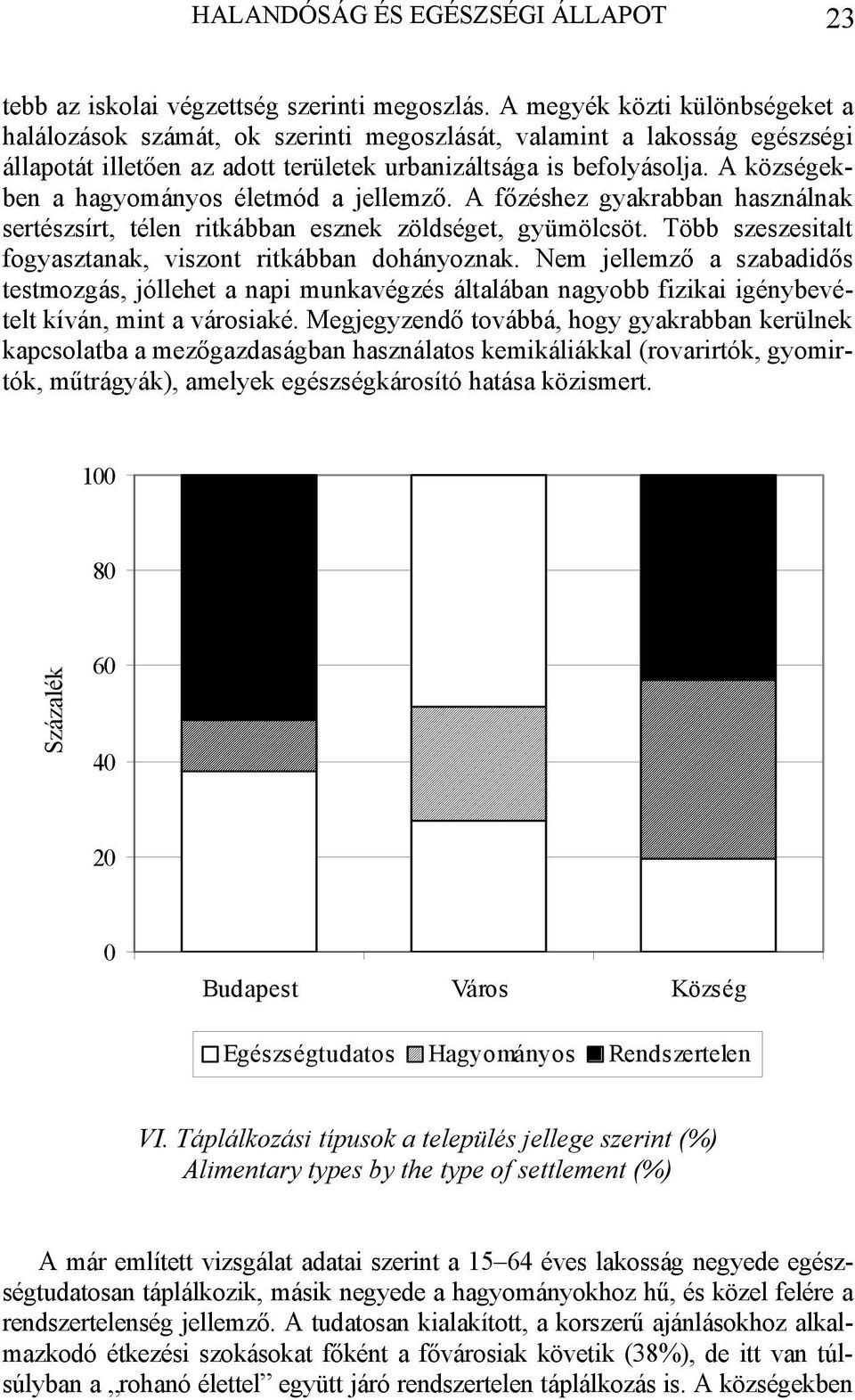 A községekben a hagyományos életmód a jellemző. A főzéshez gyakrabban használnak sertészsírt, télen ritkábban esznek zöldséget, gyümölcsöt.