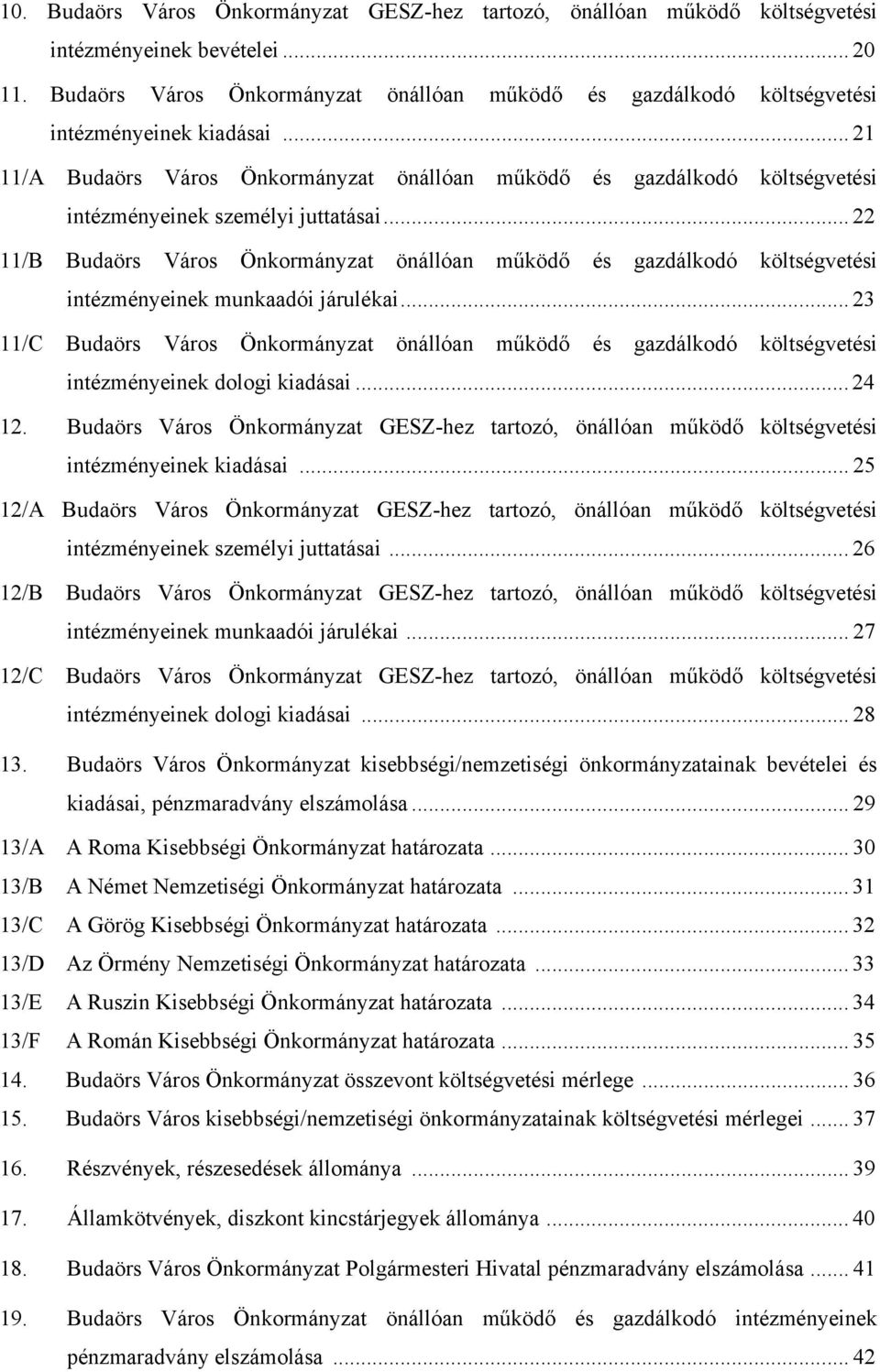 .. 21 11/A Budaörs Város Önkormányzat önállóan működő és gazdálkodó költségvetési intézményeinek személyi juttatásai.