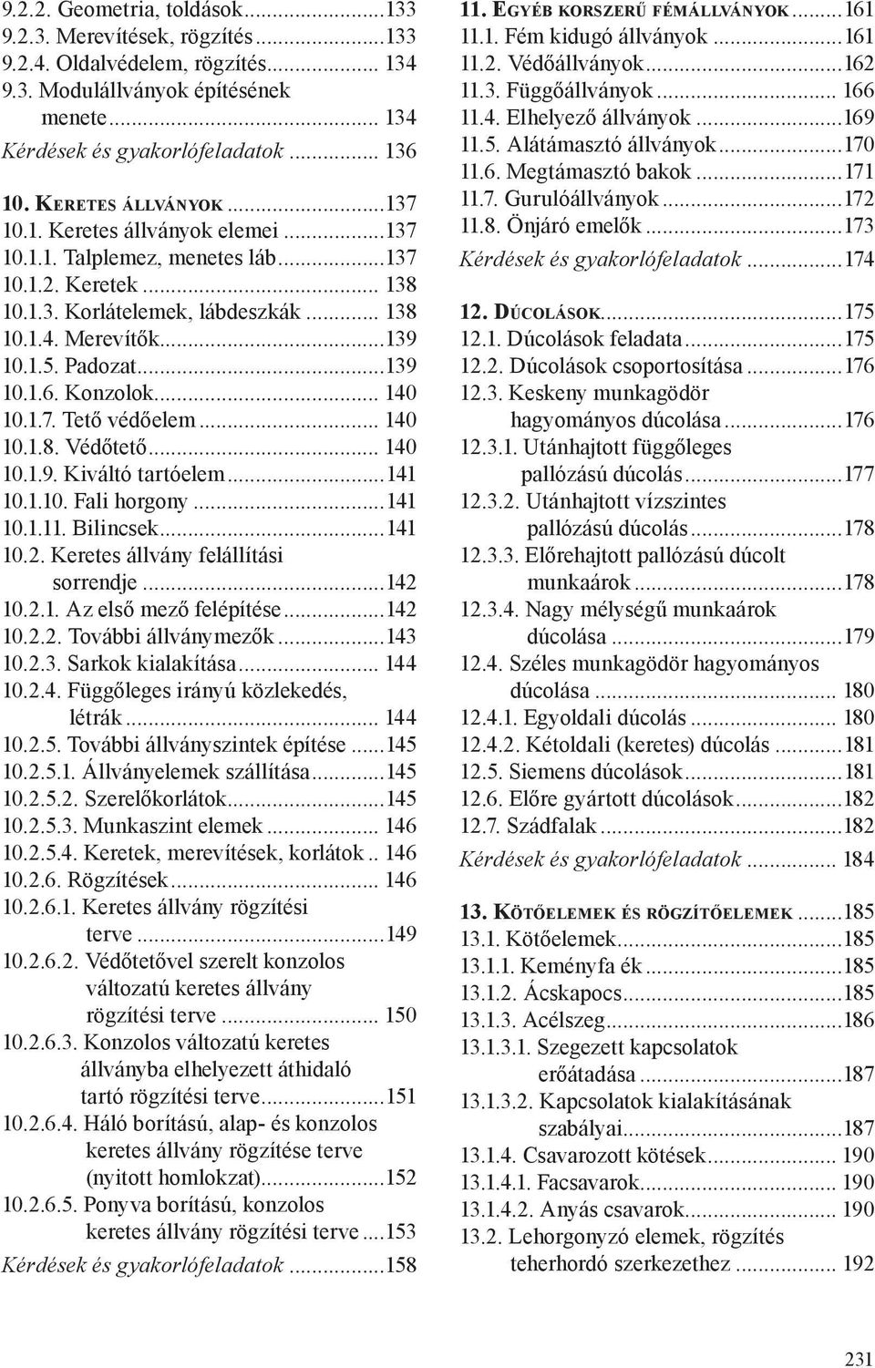 1.5. Padozat...139 10.1.6. Konzolok... 140 10.1.7. Tető védőelem... 140 10.1.8. Védőtető... 140 10.1.9. Kiváltó tartóelem...141 10.1.10. Fali horgony...141 10.1.11. Bilincsek...141 10.2.