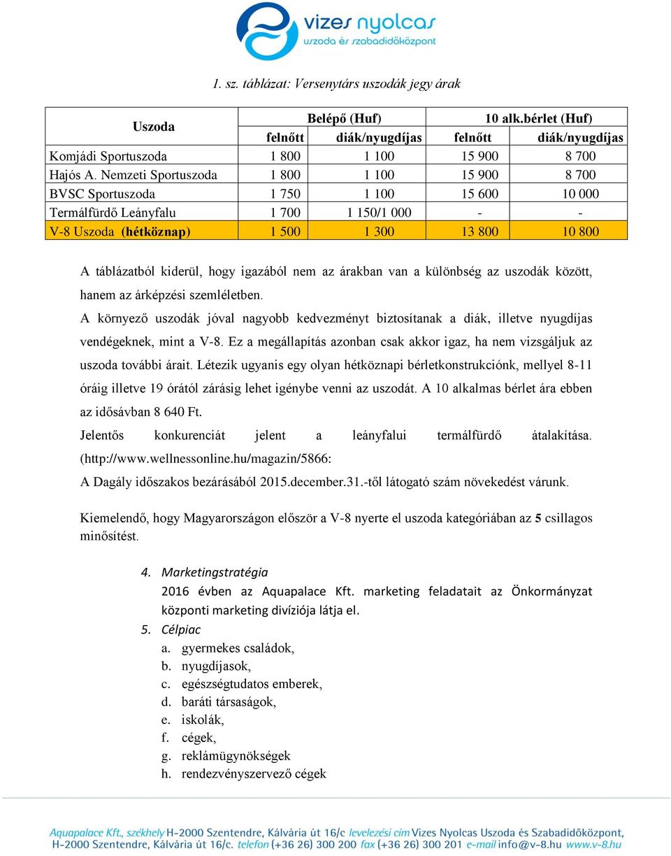 kiderül, hogy igazából nem az árakban van a különbség az uszodák között, hanem az árképzési szemléletben.