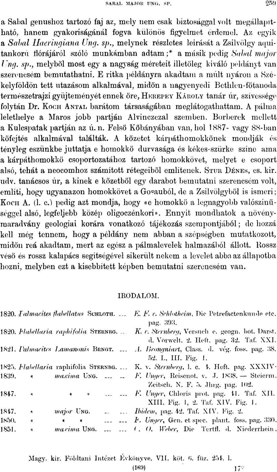 , melyből most egy a nagyság méreteit illetőleg kiváló példányt van szerencsém bemutathatni.