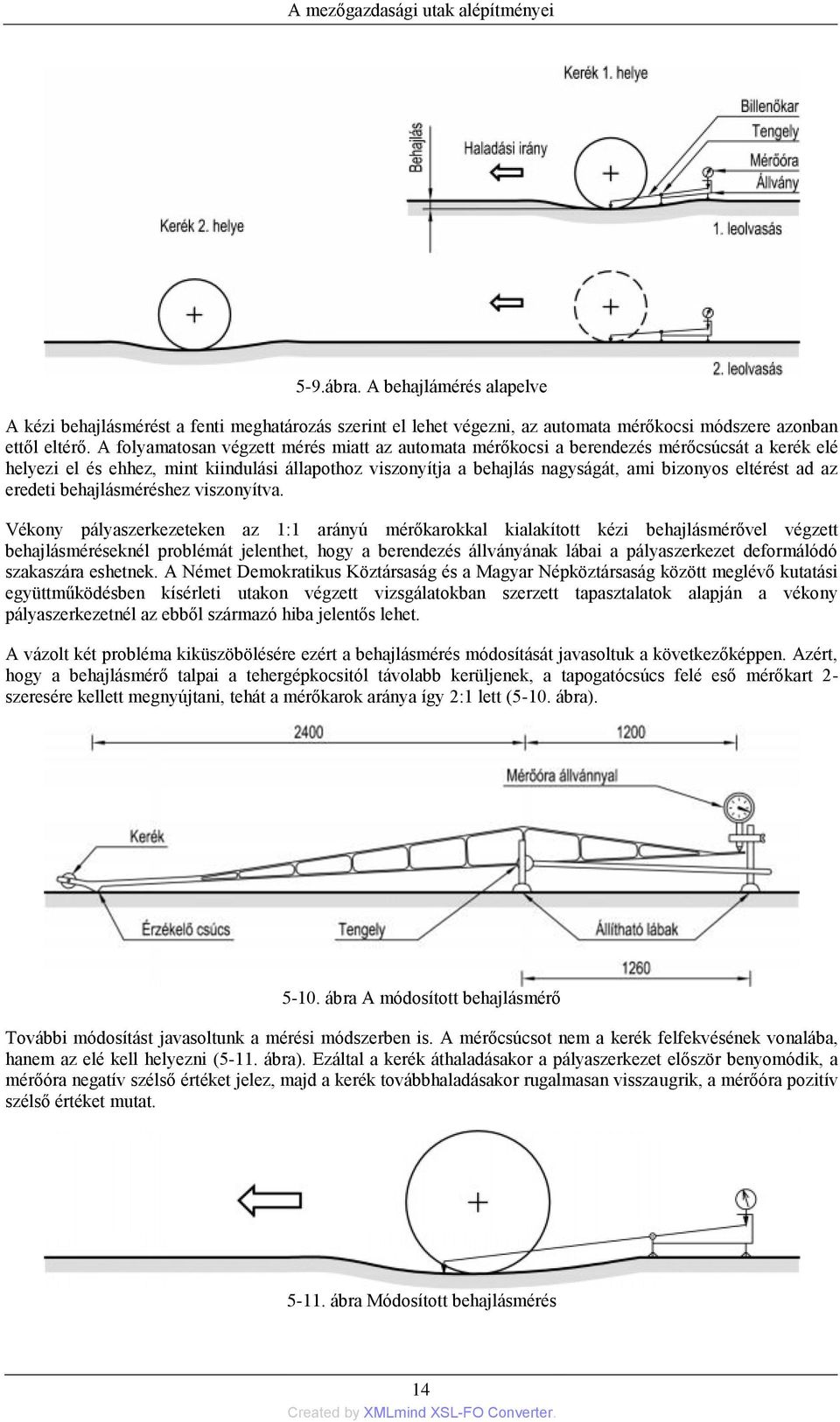 ad az eredeti behajlásméréshez viszonyítva.