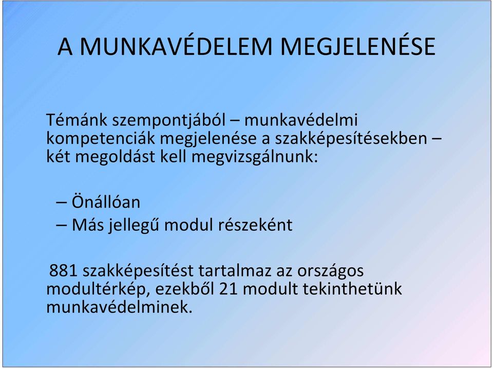 megvizsgálnunk: Önállóan Más jellegű modul részeként 881