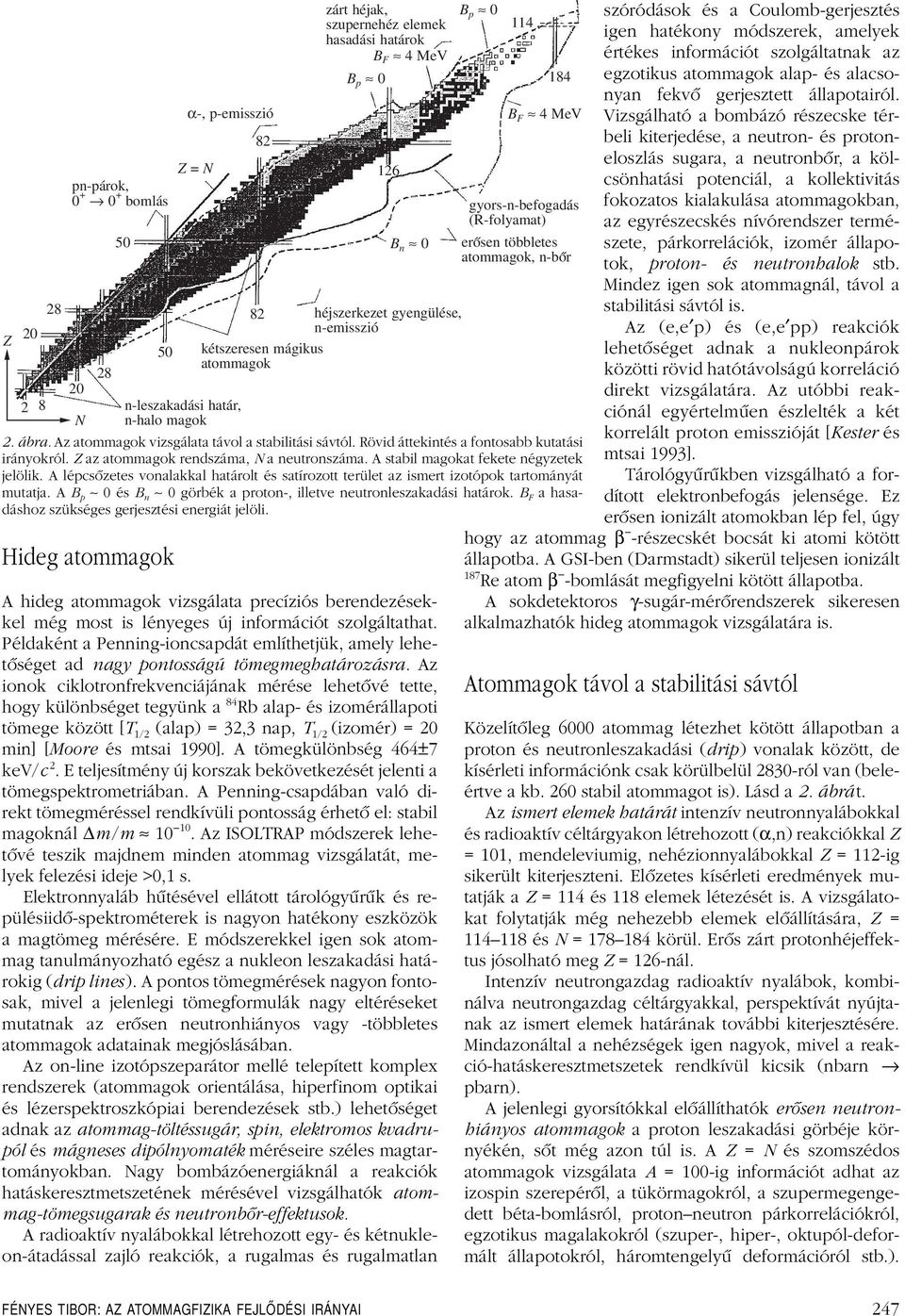 A B p 0ésB n 0 görbék a proton-, illetve neutronleszakadási határok. B F a hasadáshoz szükséges gerjesztési energiát jelöli.