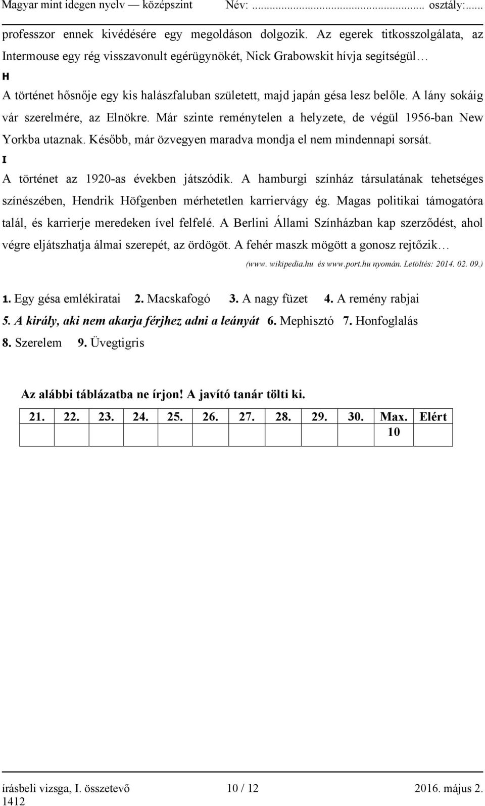 A lány sokáig vár szerelmére, az Elnökre. Már szinte reménytelen a helyzete, de végül 1956-ban New Yorkba utaznak. Később, már özvegyen maradva mondja el nem mindennapi sorsát.